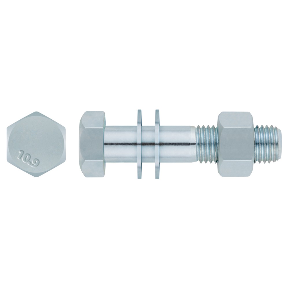 EN 14399-4 10.9 HV SET ZP, Set de tornillería estructural de alta resistencia para precarga, sistema HV con marcado CE, acabado zincado y calidad 10.9